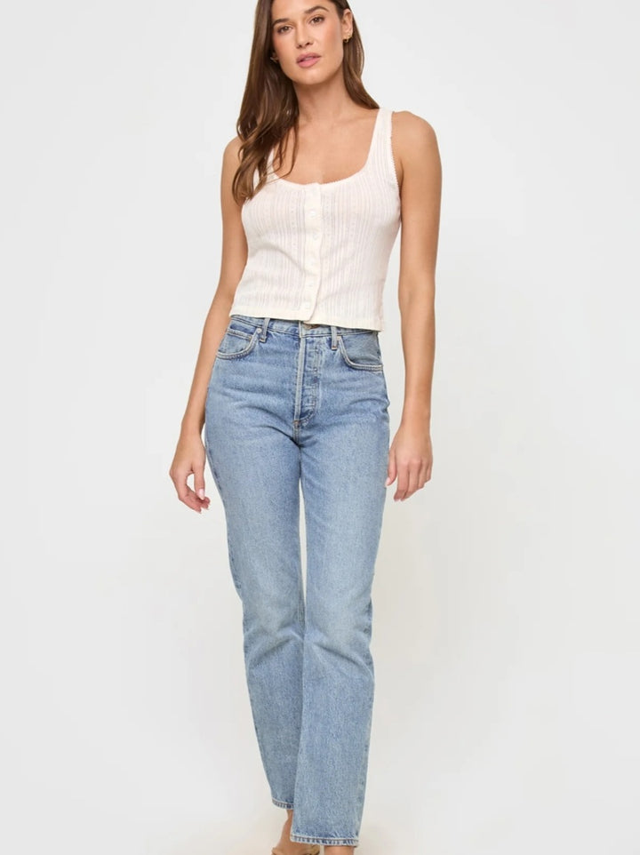 LSPACE Jeanie Pointelle Tank Cream