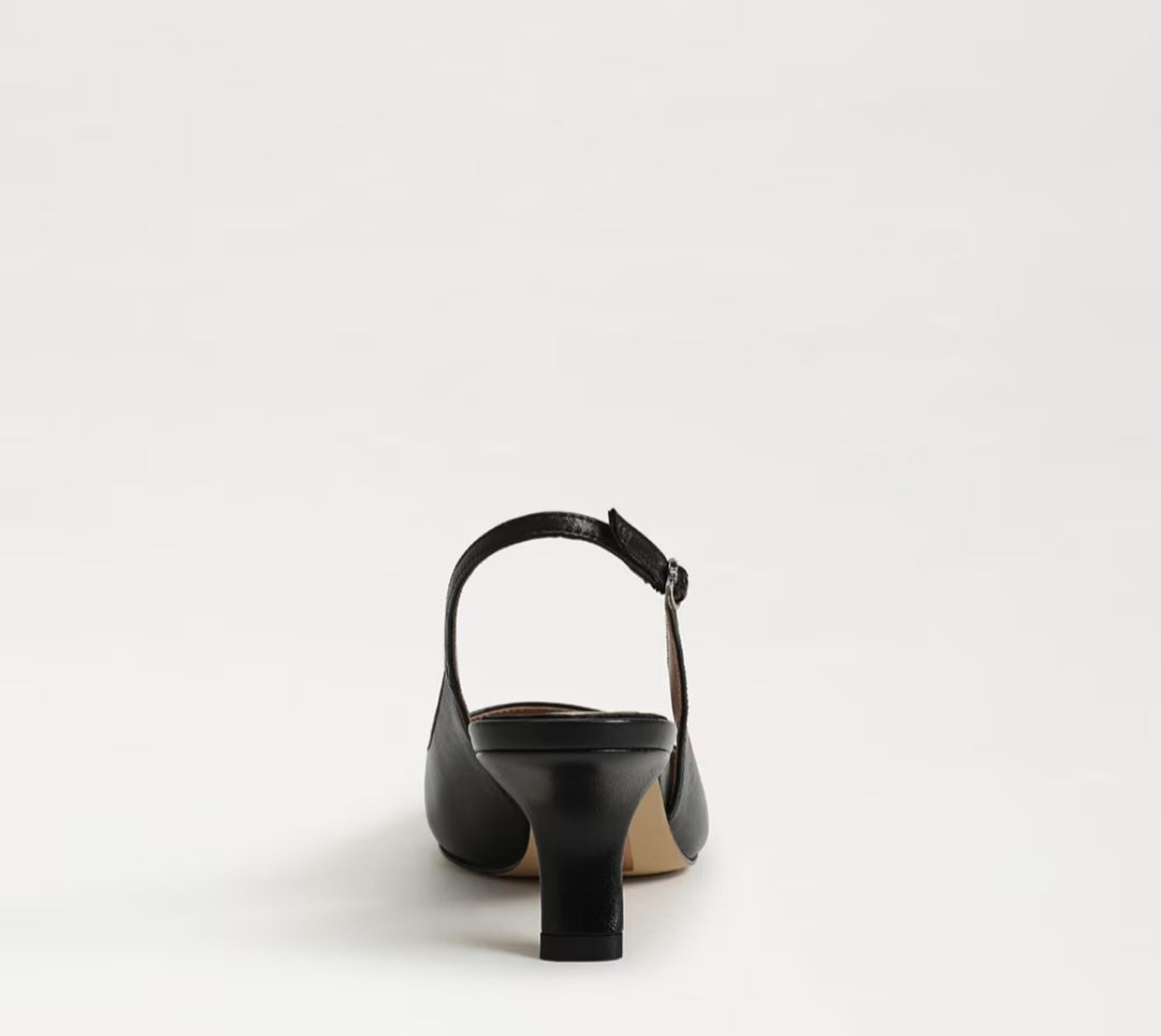 SAM EDELMAN Bianka Slingback Pump In Black Leather
