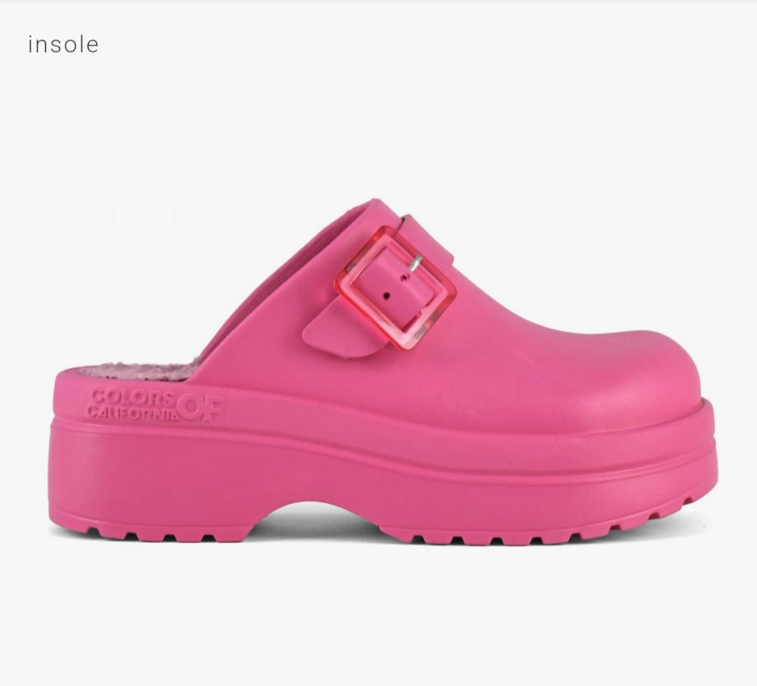 COLORS OF CALIFORNIA Clog Teddy In Fuxia