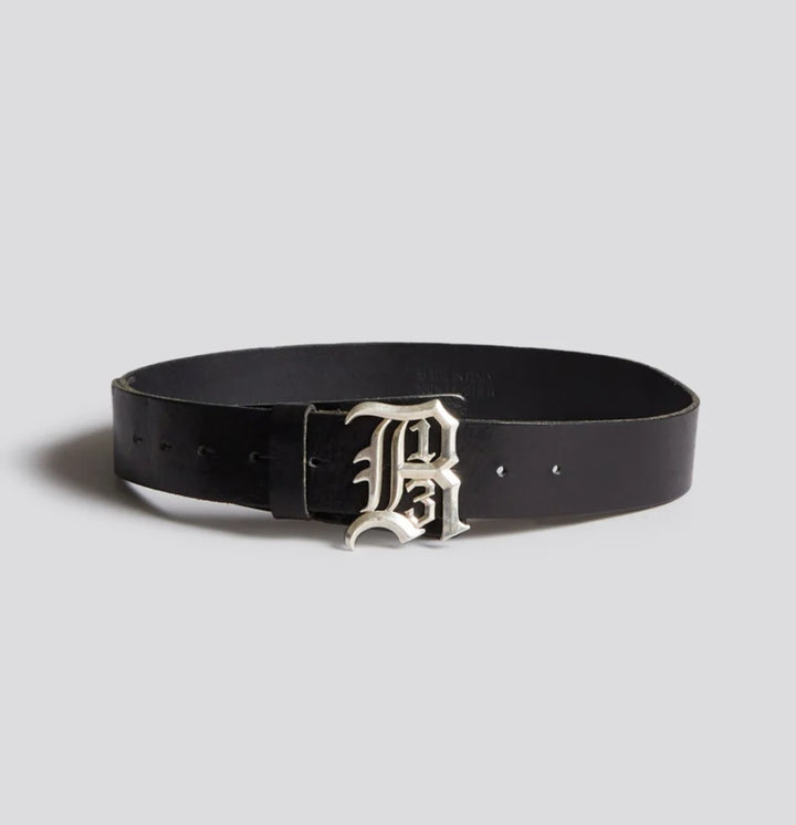 R13 LOGO BUCKLE BELT- BLACK