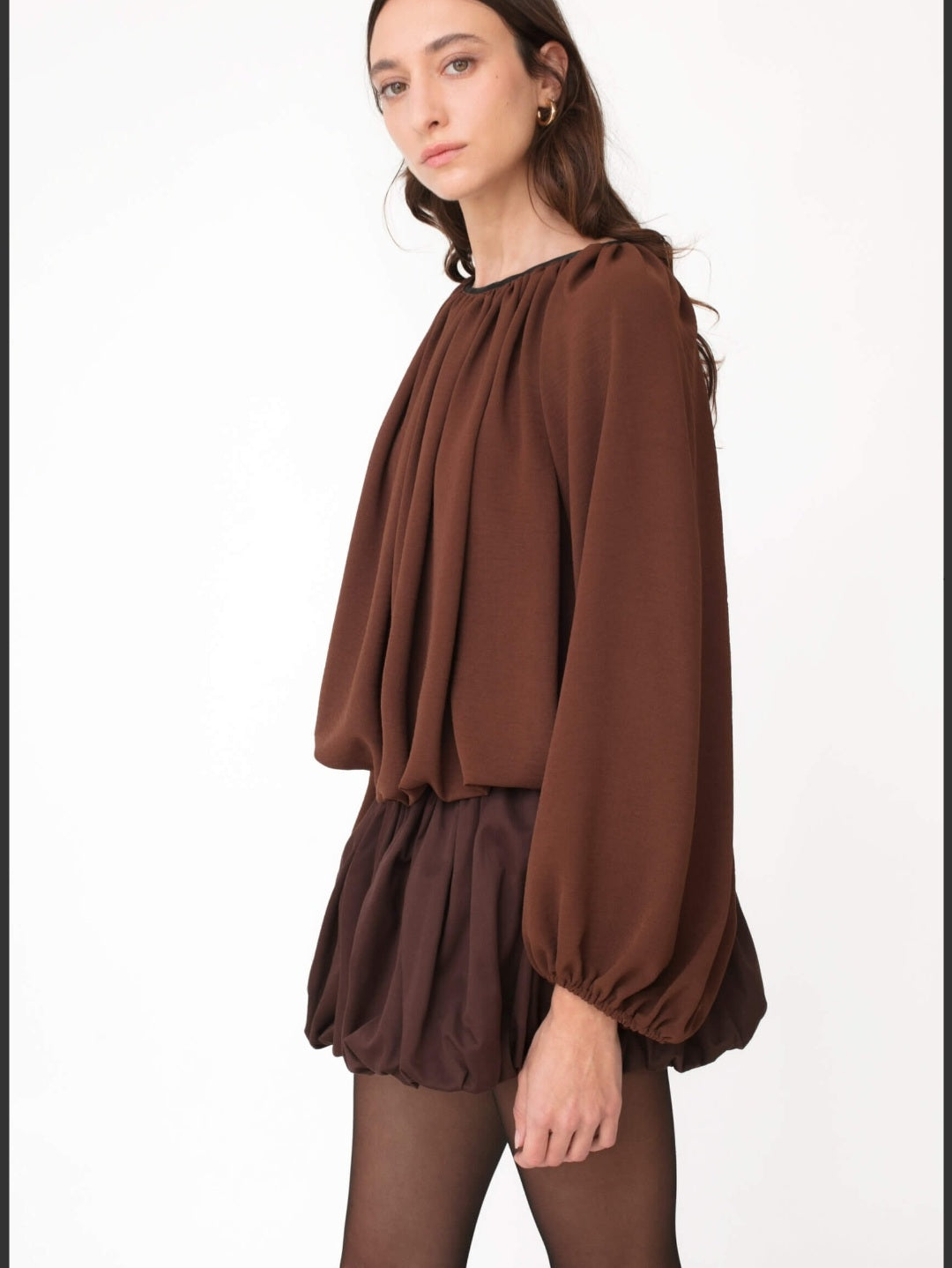 KIANNE Flower Skirt Brown
