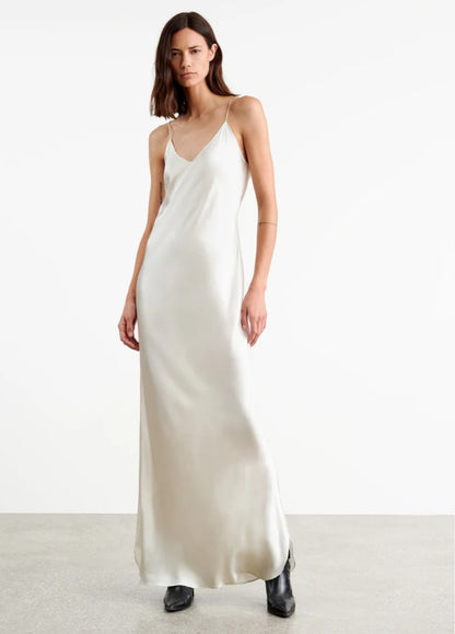 NILI LOTAN CAMI SILK GOWN In Ivory