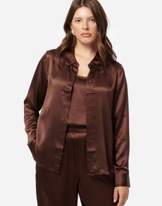 CAMI NYC Crosby Blouse In Chocolate