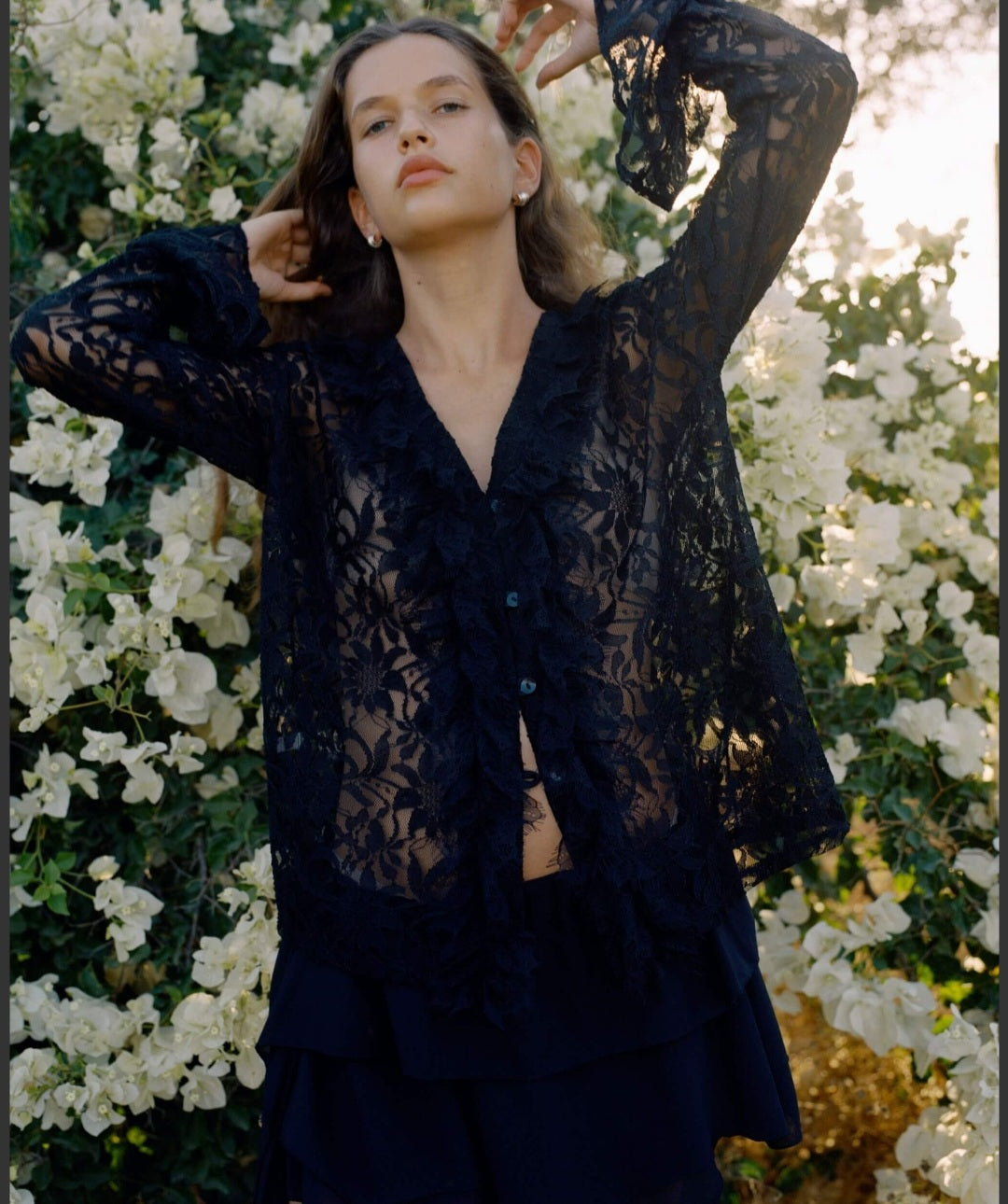 KIANNE Dream Lace Blouse Black