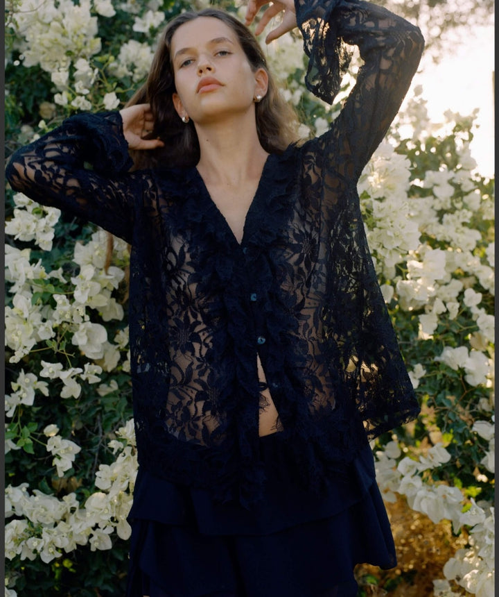 KIANNE Dream Lace Blouse Black