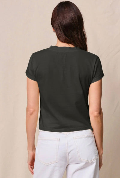 STATESIDE Cloud Jersey V Neck Tee Black