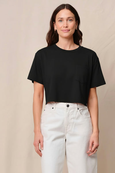 STATESIDE Cloud Jersey Cropped Boy Pocket Tee