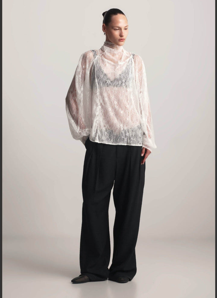 KIANNE Lace Blouse Cloud