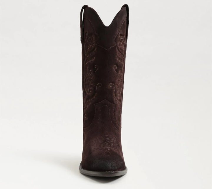 SAM EDELMAN RUE Western Boot In Cafe Noir Suede