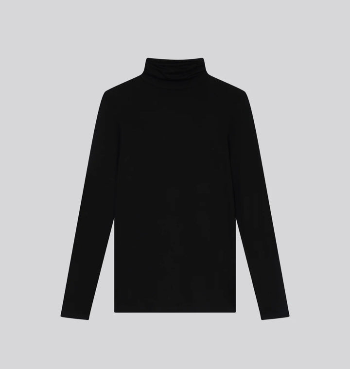 MAJESTIC FILATURES High Neck Shirt  Long Sleeve Black