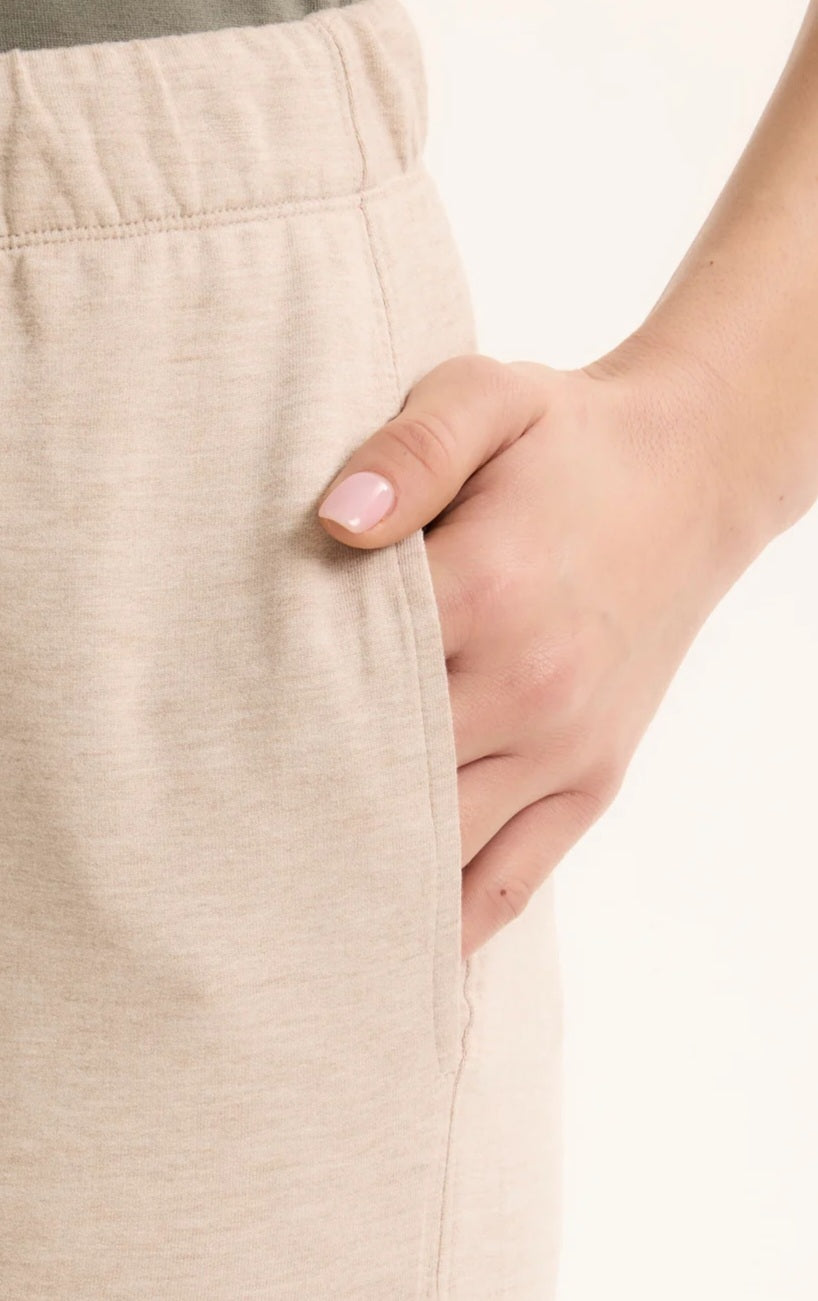 MAJESTIC FILATURES Daphne Linen / Elastane cuffed hem pants Cream