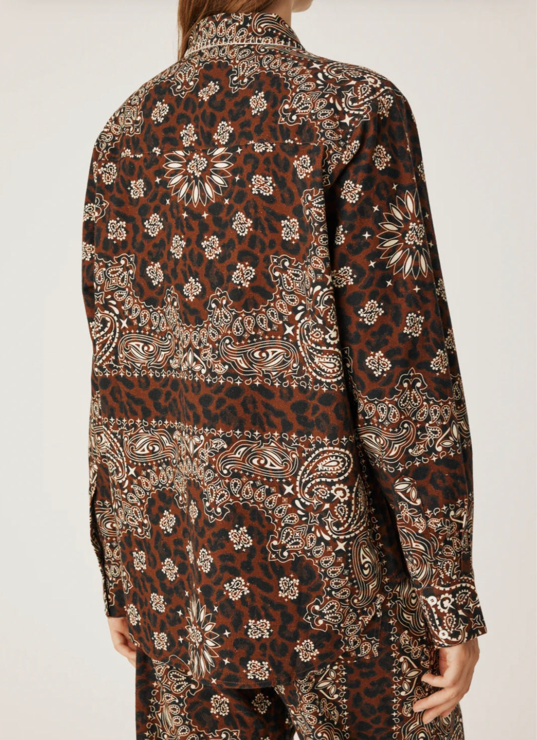 ARIZONA LOVE Leopard Bandana Shirt Brown