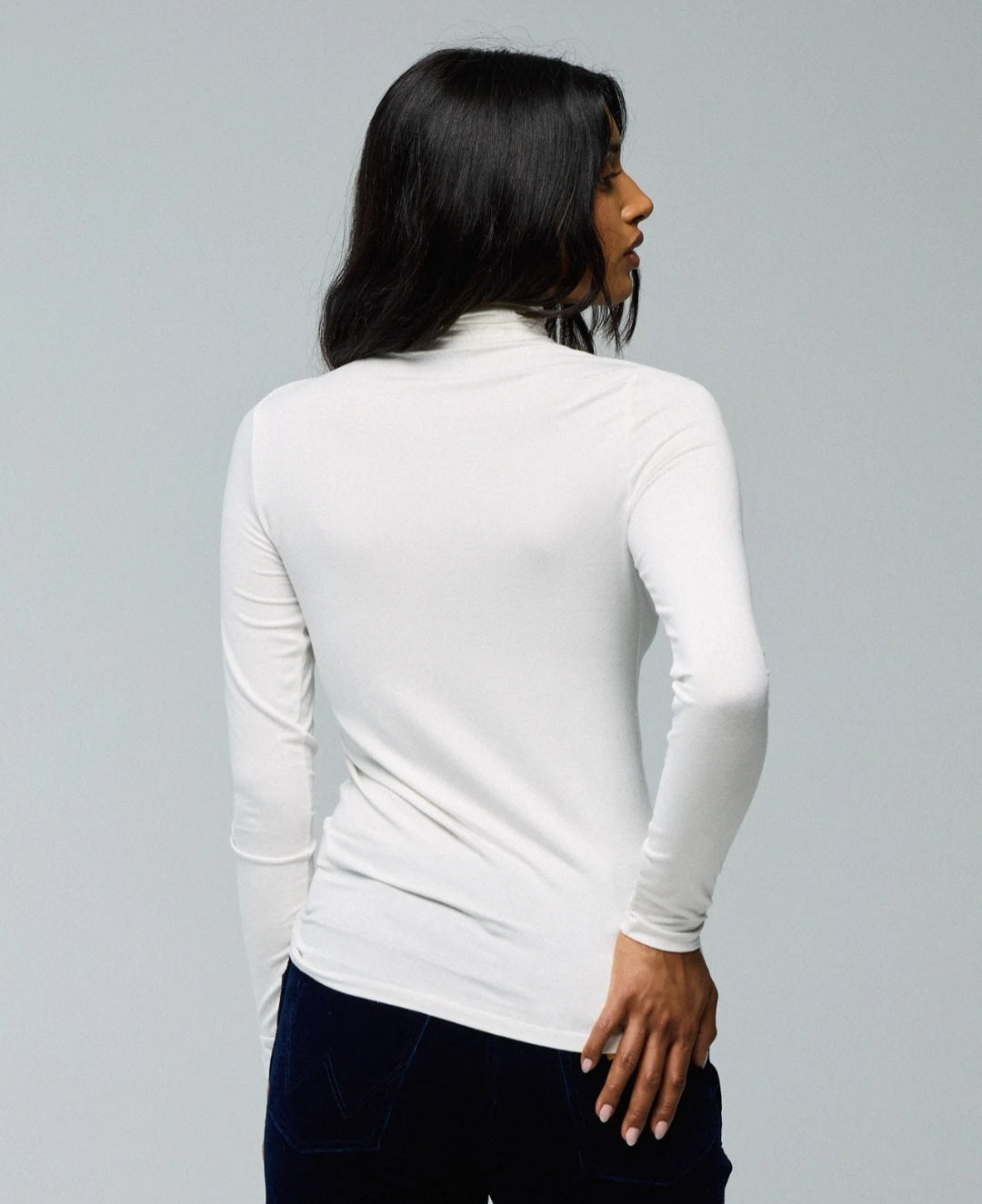 MAJESTIC FILATURES High Neck Shirt  Long Sleeve Milk