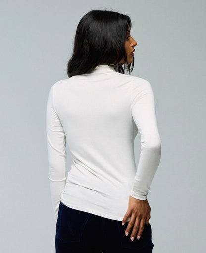 MAJESTIC FILATURES High Neck Shirt  Long Sleeve Milk