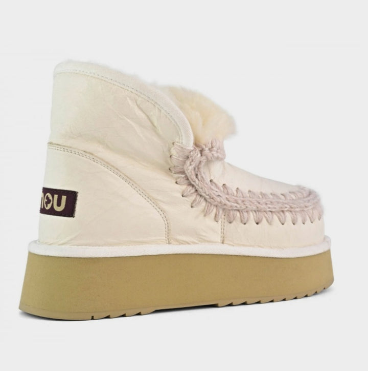 MOU Mini eskimo platform boot special leather colour Waxi White