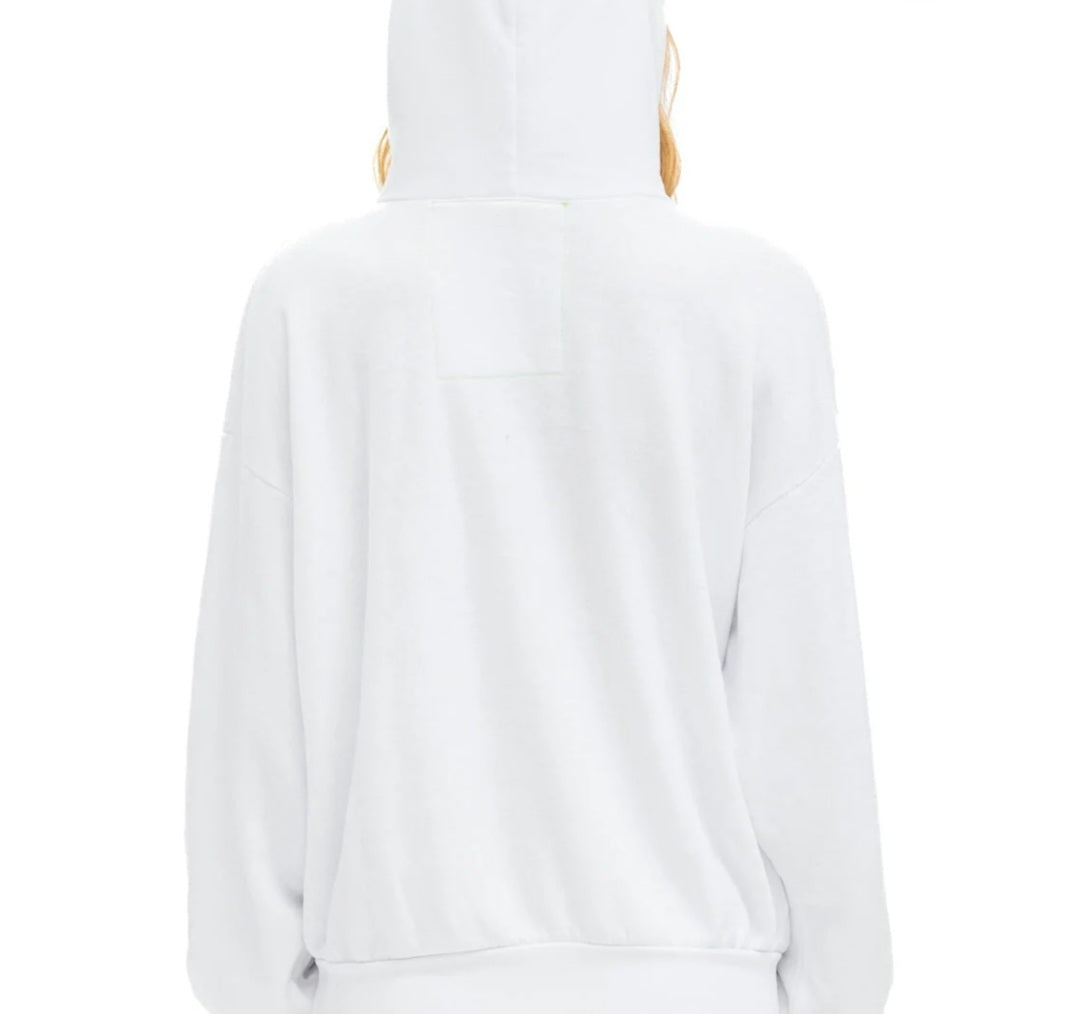 AVIATOR NATION LOGO PULLOVER RELAXED HOODIE - WHITE