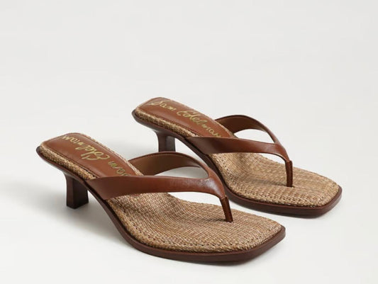 SAM EDELMAN Dollie Thong Sandal Rich Cognac Leather
