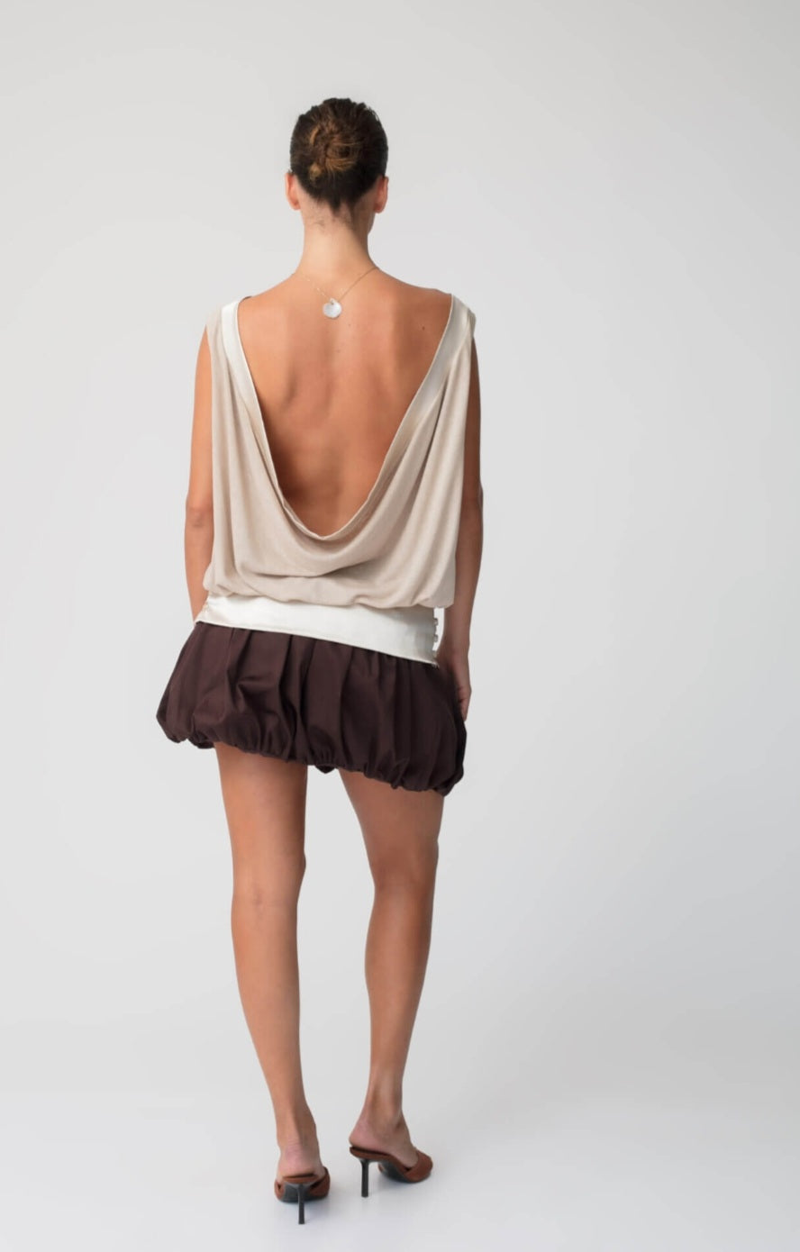 KIANNE Flower Skirt Brown