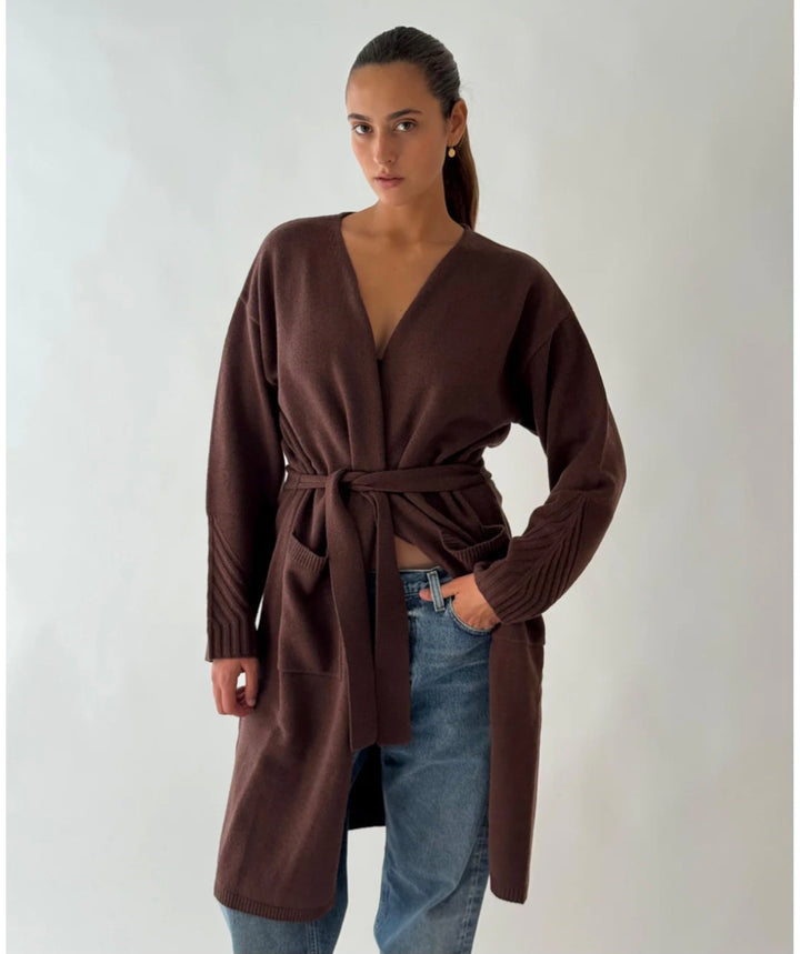 MAJESTIC FILATURES Waiscoat long sleeves Chocolate