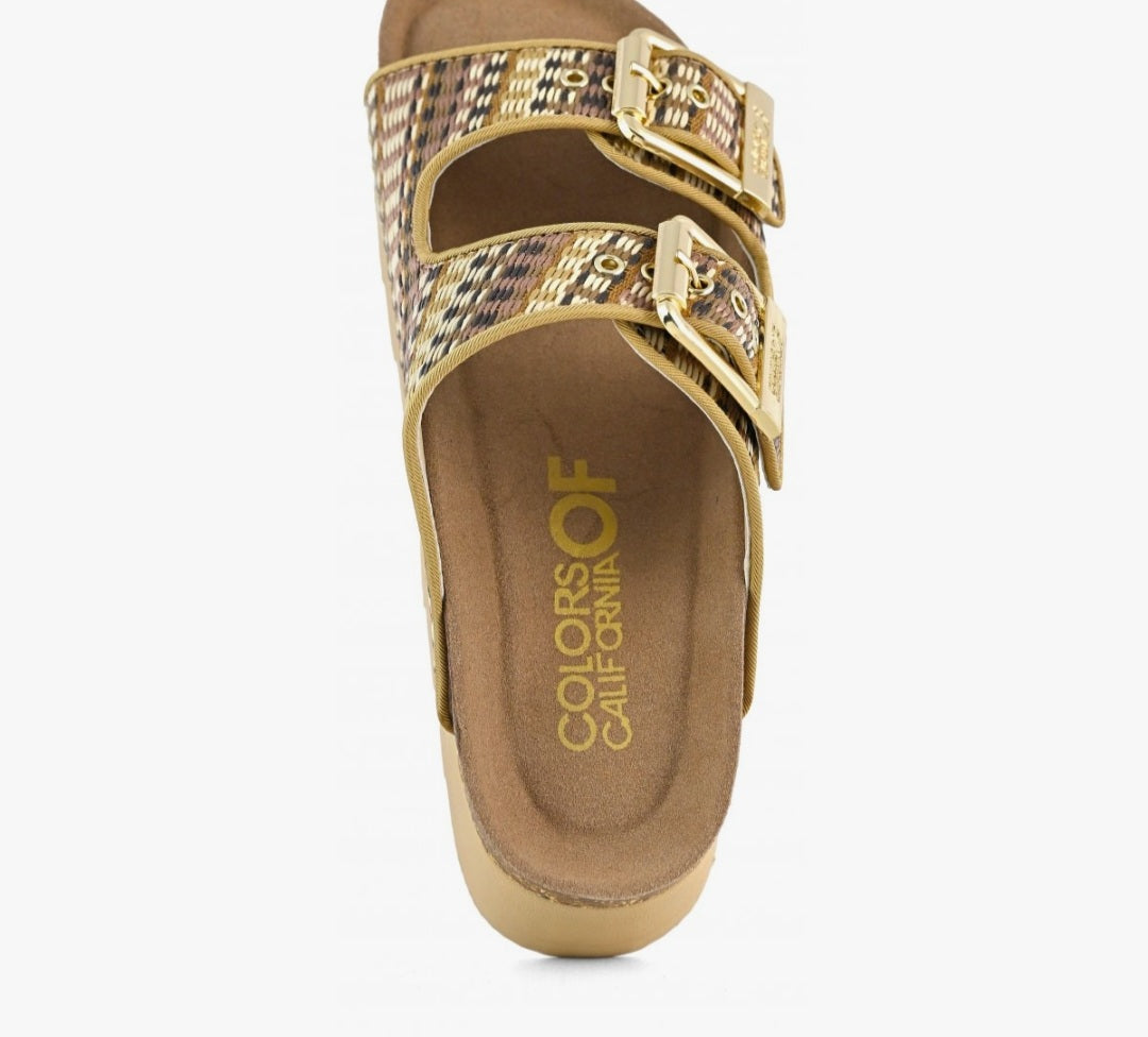 COLORS OF CALIFORNIA Raffia platform sandal