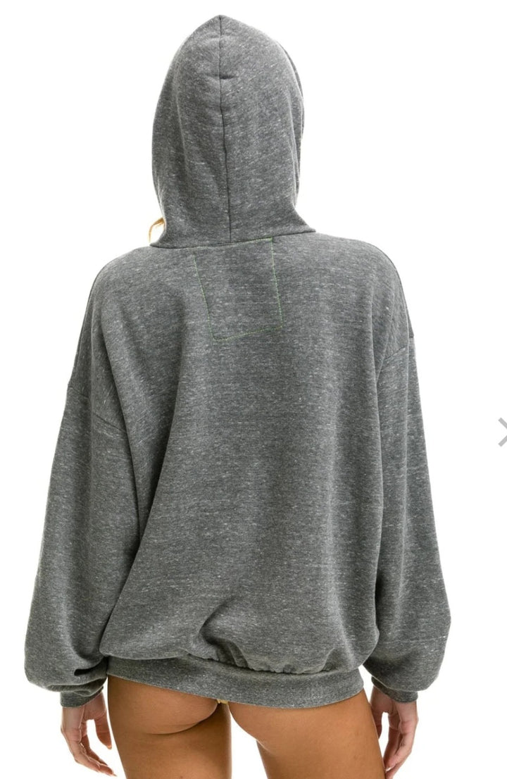 AVIATOR NATION LOGO PULLOVER RELAXED HOODIE - HEATHER GREY