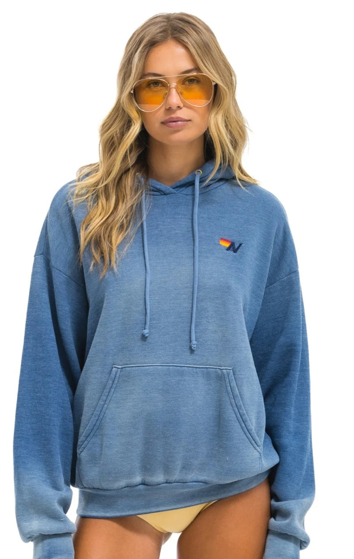 AVIATOR NATION ESSENTIAL RELAXED PULLOVER HOODIE - FADED WATER