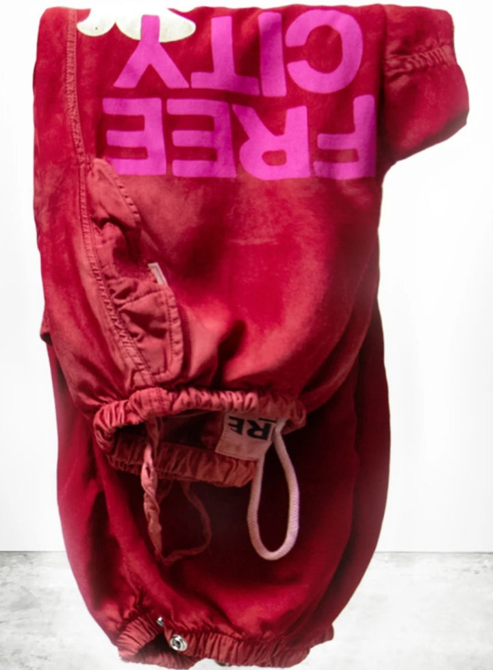 FREECITY FLAP/SNAP FREECITYLARGE MATTE/SATIN AIRJUMP PANT - red plant