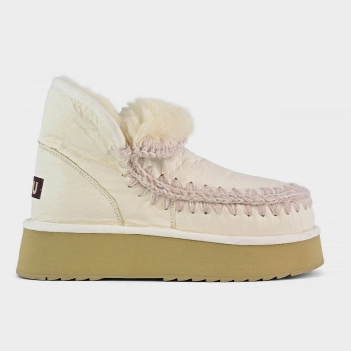 MOU Mini eskimo platform boot special leather colour Waxi White