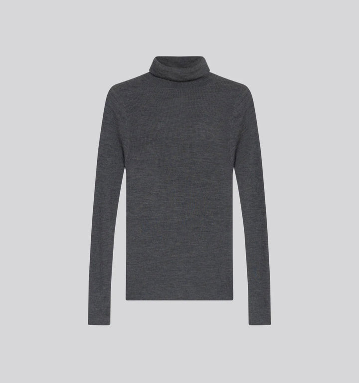 MAJESTIC FILATURES High Neck Shirt  Long Sleeve Dark Grey