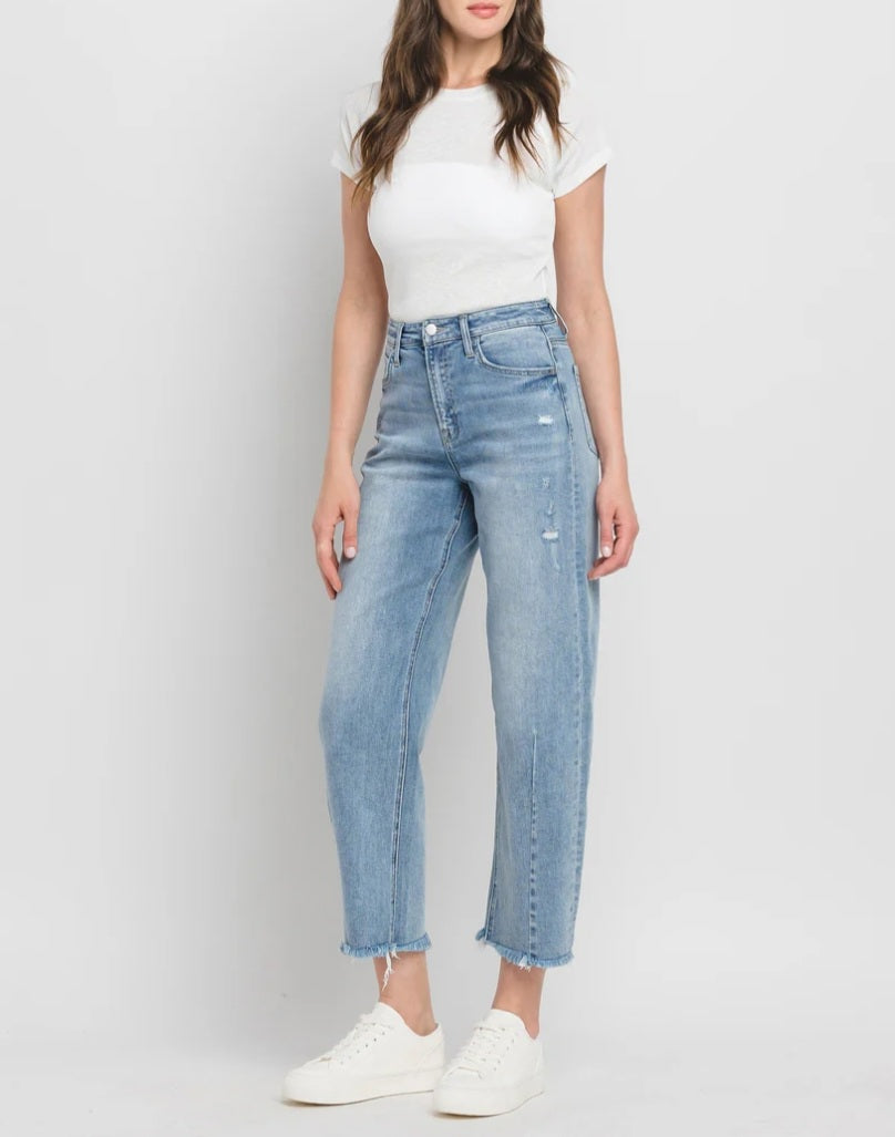 FLYING MONKEY Tantalizing - Super High Rise Barrel Jeans