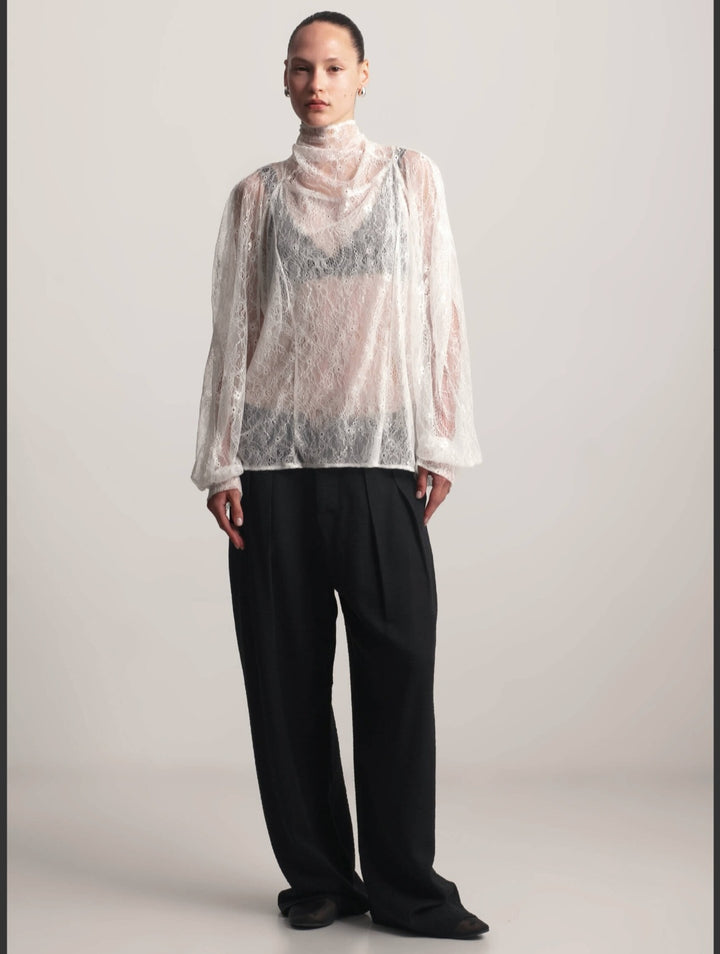 KIANNE Lace Blouse Cloud