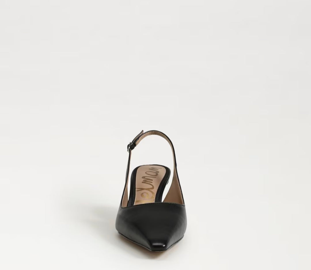 SAM EDELMAN Bianka Slingback Pump In Black Leather