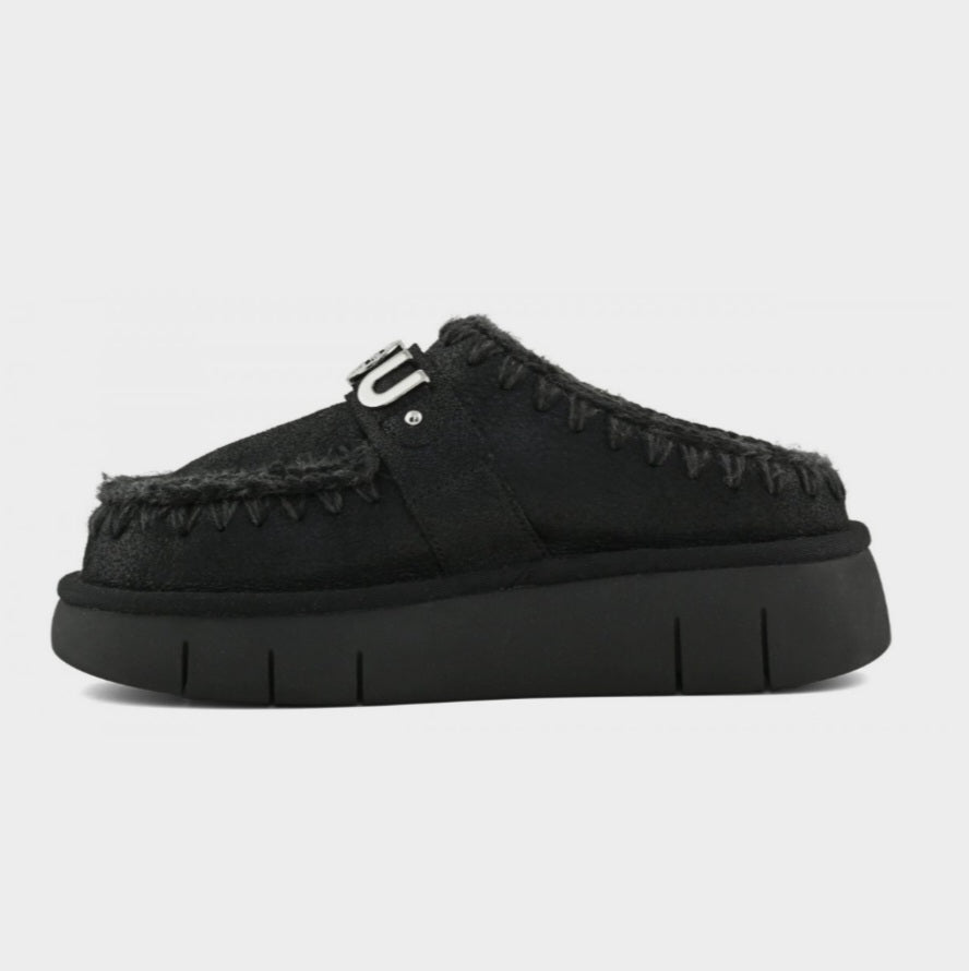 MOU Bounce clog special leather colour Cracked Black