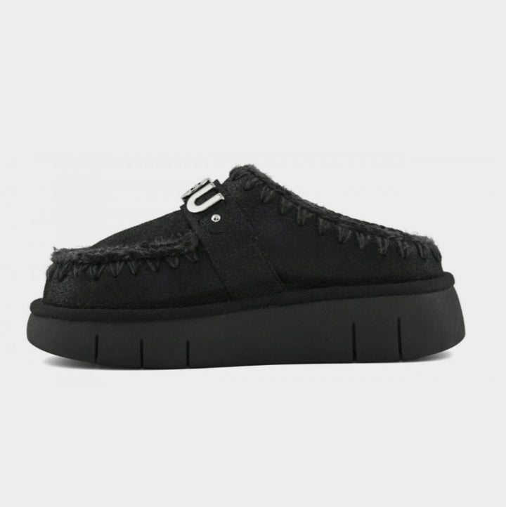 MOU Bounce clog special leather colour Cracked Black