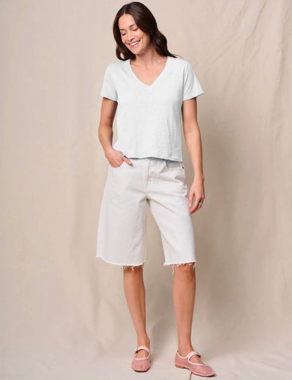STATESIDE Cloud Jersey V Neck Tee White
