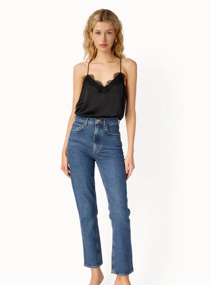 CAMI NYC Racer Charmeuse Camisole Black