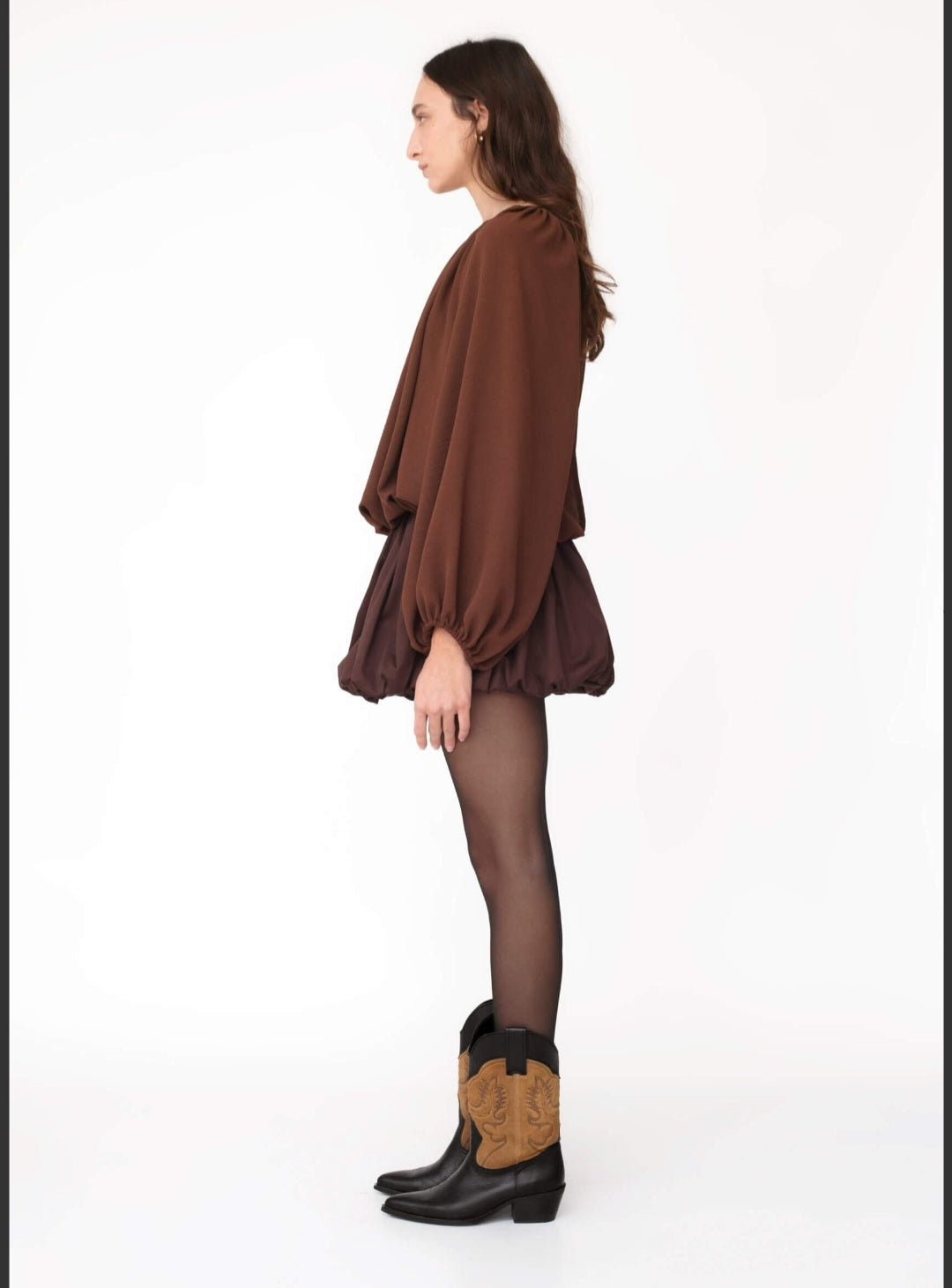 KIANNE Flower Skirt Brown