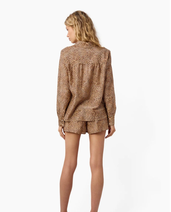 CAMI NYC Rafella Silk Cotton Top Leo