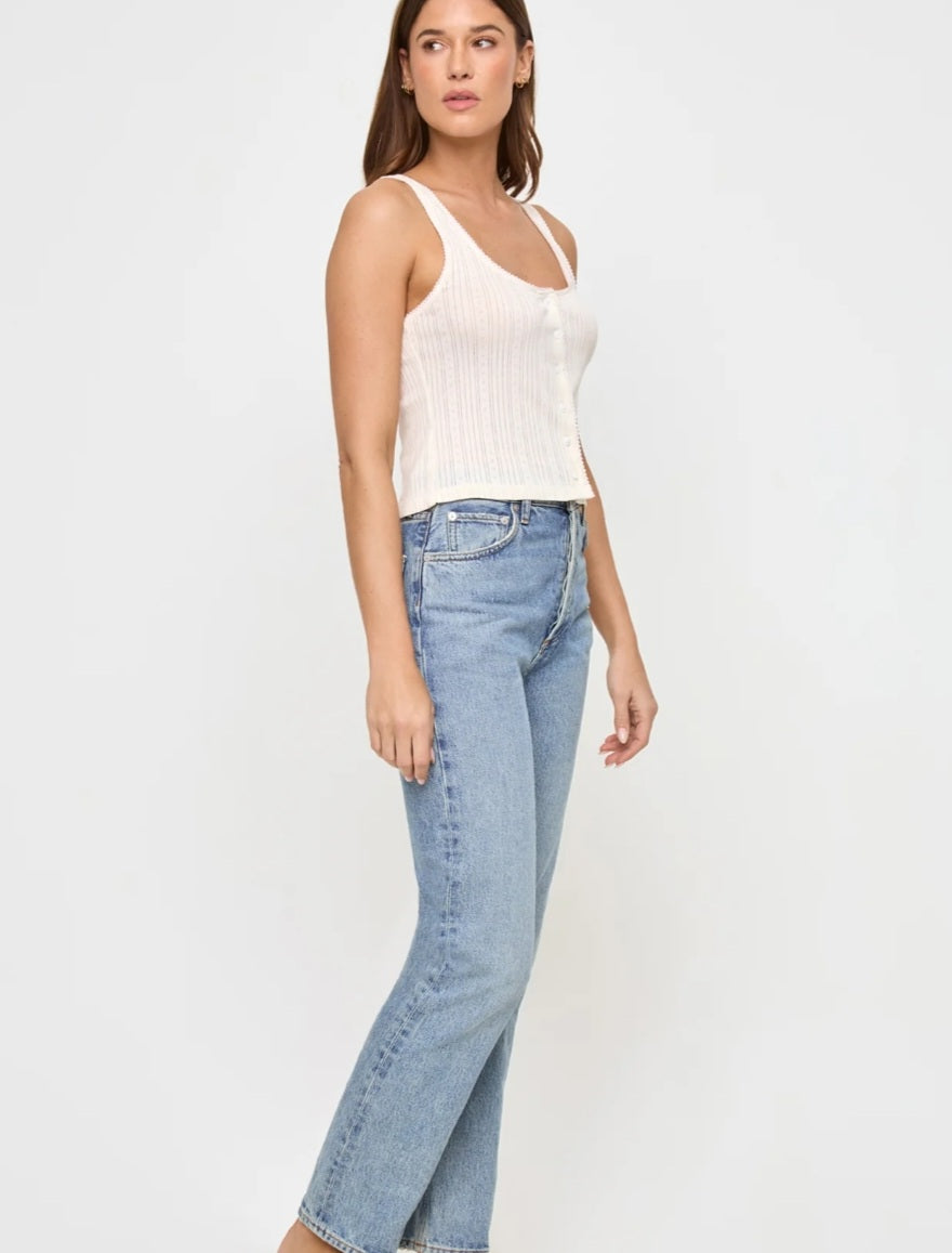 LSPACE Jeanie Pointelle Tank Cream