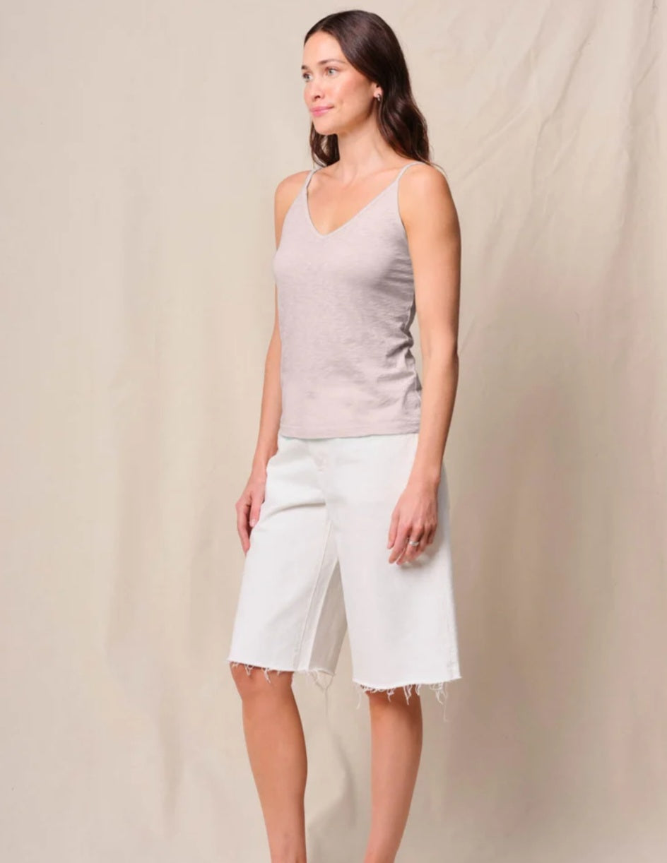 STATESIDE Supima Slub Jersey V-Neck Cami in Softest Pink