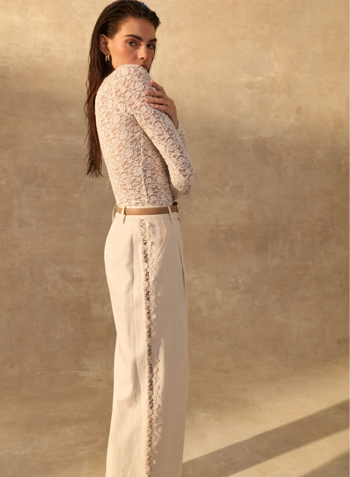 CAMI NYC Lorca High Rise Linen Pant Bone