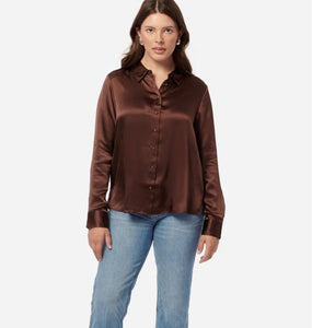 CAMI NYC Crosby Blouse In Chocolate