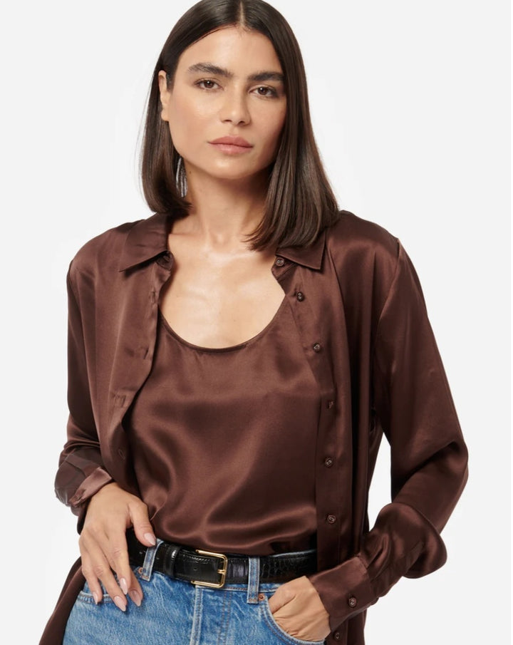 CAMI NYC Crosby Blouse In Chocolate