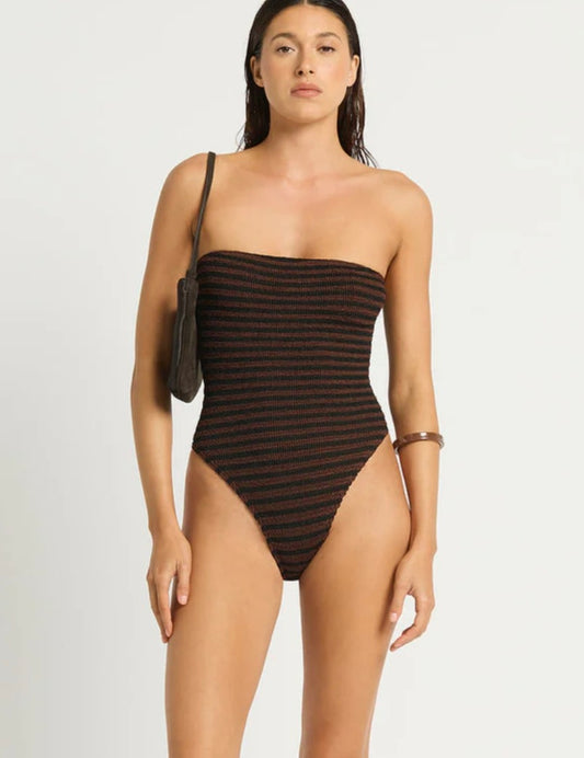 BOND EYE Fane One Piece CAROB DOT STRIPE