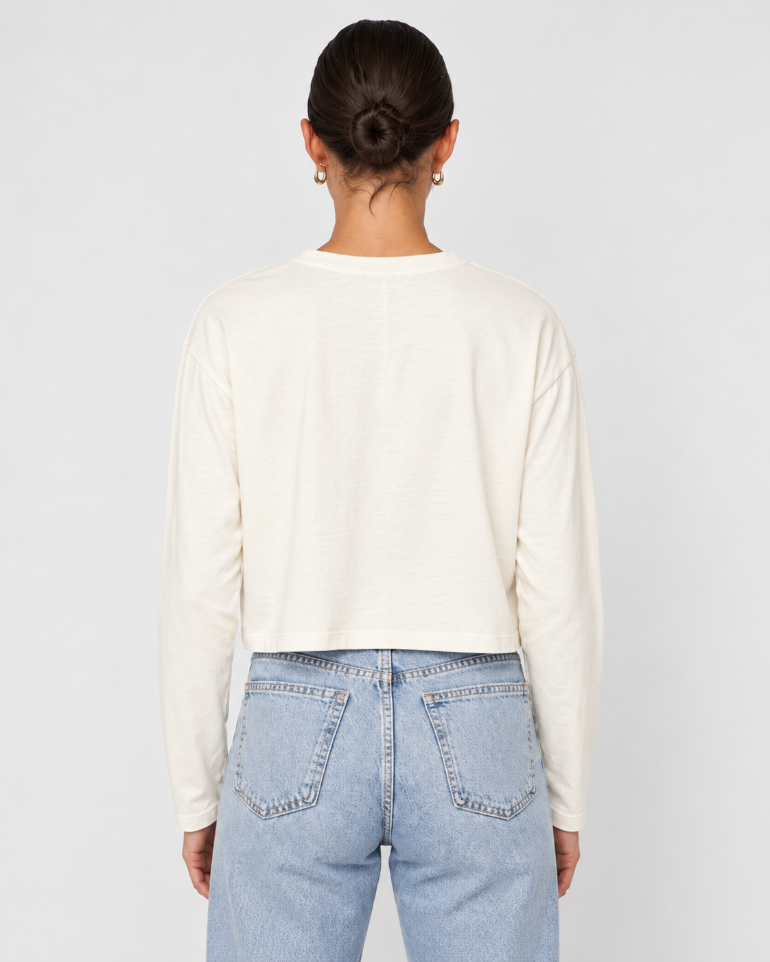 STATESIDE Cloud Jersey Long Sleeve Boxy Crew – Cream
