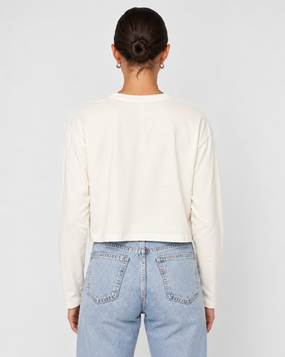 STATESIDE Cloud Jersey Long Sleeve Boxy Crew – Cream