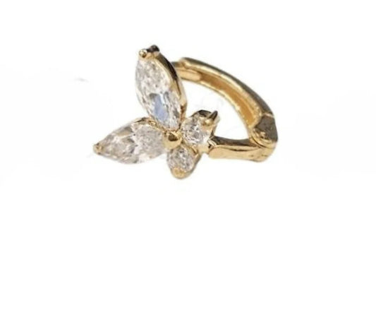 14K Yellow Gold Butterfly Helix / Earring Hoop