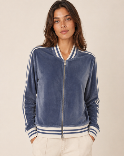 MAJESTIC FILATURES Velvet Track Jacket Windy blue
