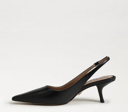 SAM EDELMAN Bianka Slingback Pump In Black Leather