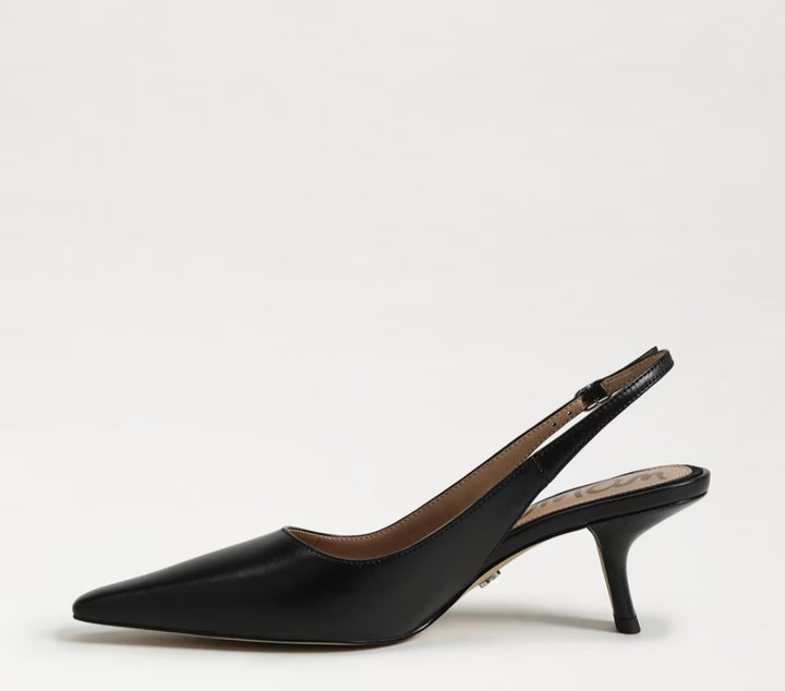 SAM EDELMAN Bianka Slingback Pump In Black Leather